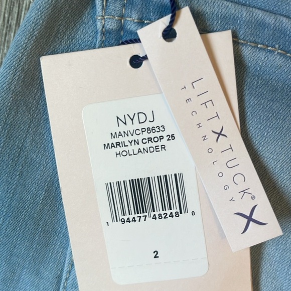 New nwt Marilyn straight cool embrace NYDJ Light Wash crop Jeans Hollander - Picture 6 of 6
